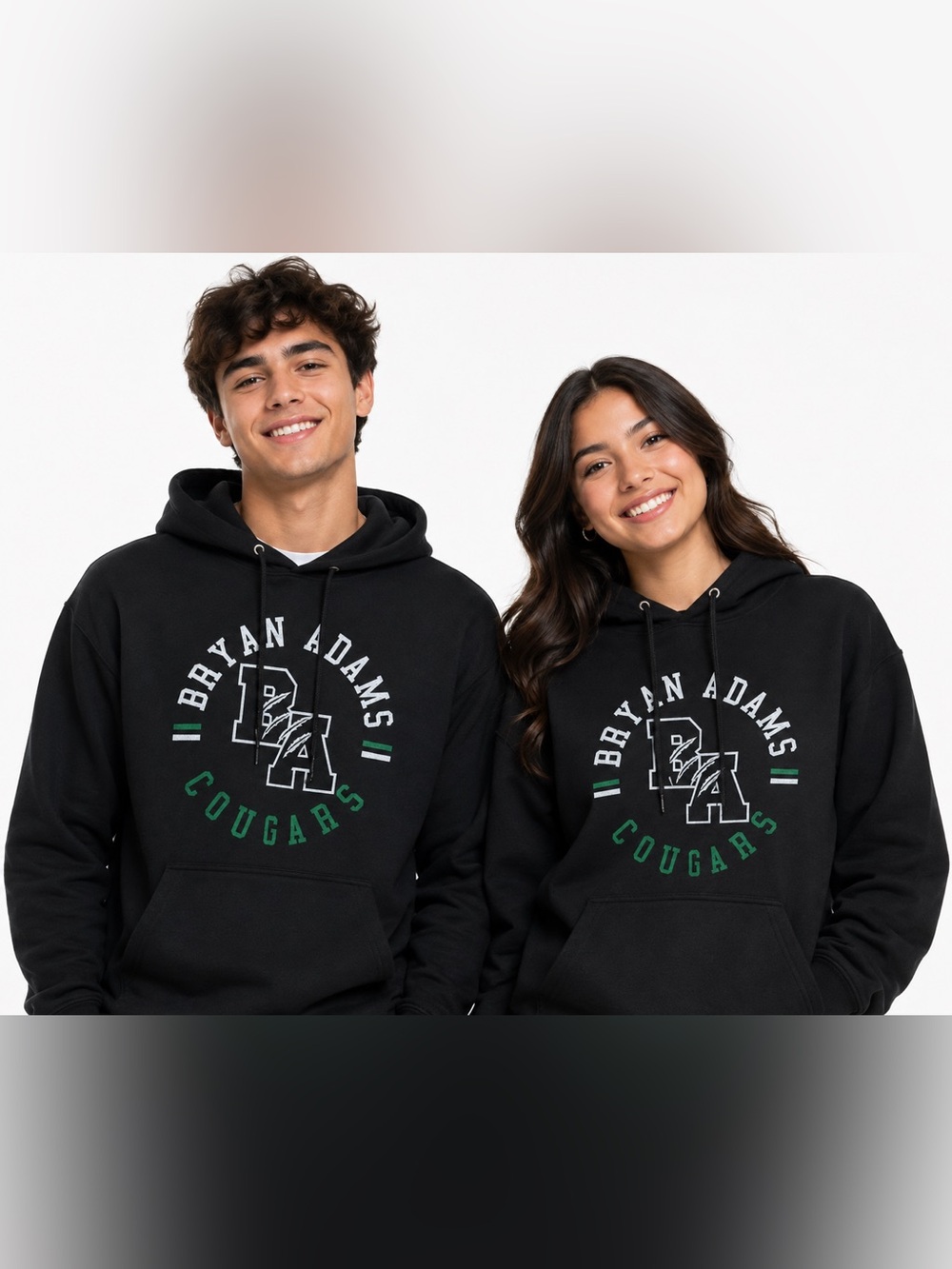 Bryan Adams Cougars High School Sweatshirt Hoodie Black Unisex Large Black